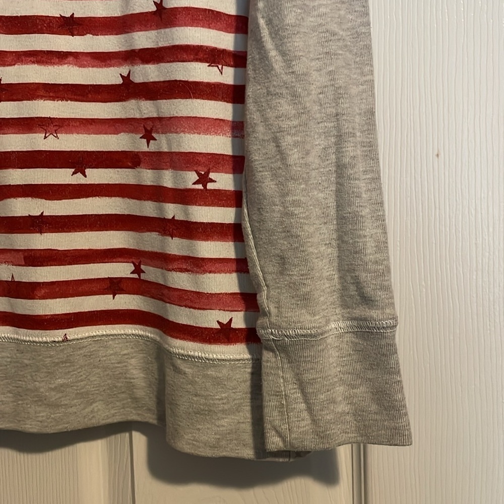 Eddie Bauer Red and Gray Striped Crew Neck Sweater - Picture 3 of 7